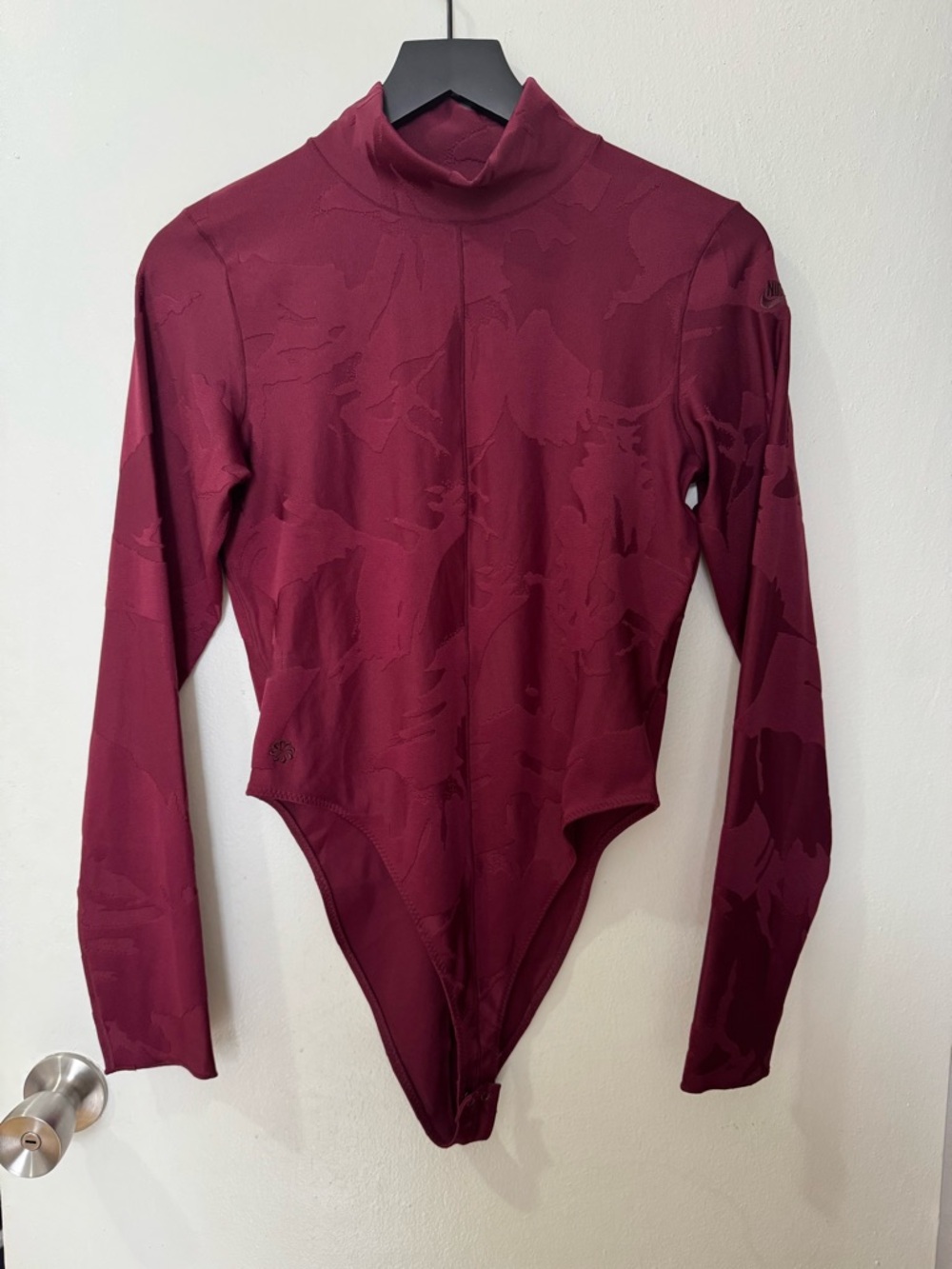 Nike Tech Pack Dri-FIT ADV Long Sleeve Bodysuit Mock Neck Burgundy Size M